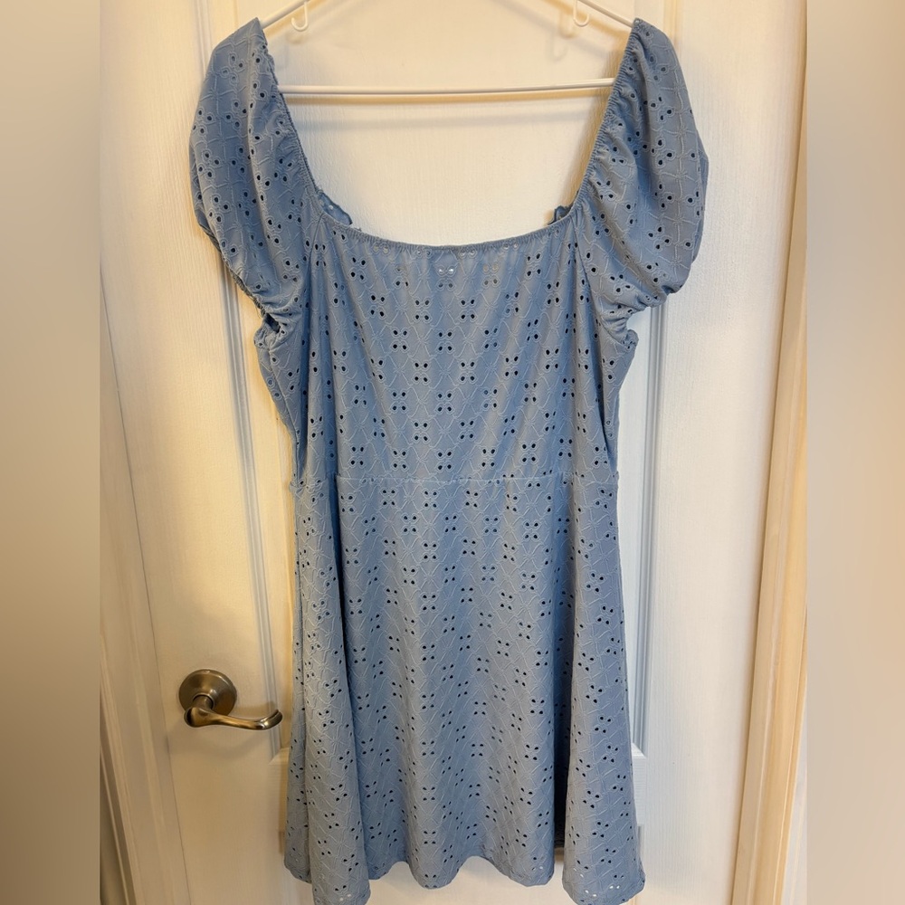 Women’s Rue21 Sky Blue Eyelet Tie Dress Size XXL - Picture 7 of 7